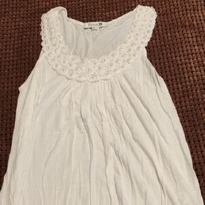 Forever 21 Ivory Embellished Blouse